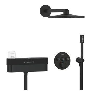  - GROHE SmartControl Purefoam Termostatyczna bateria prysznicowa z zestawm prysznicowym phantom black 105812KF00 - 105812KF00 - Łazienki Szydłowski