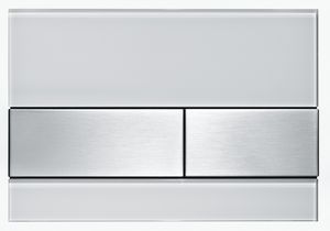  - TECESquare przycisk spłukujący ze szkła do WC Szkło białe, przyciski stal szlachetna szczotkowana 9240801 - 9240801 - Łazienki Szydłowski