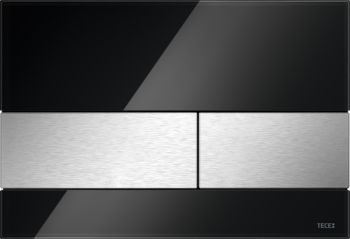  - TECEsquare Przycisk spłukujący ze szkła, czarny/stal szczotkowana 9240806 - 9240806 - Łazienki Szydłowski