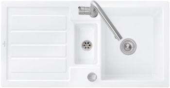 - VILLEROY&BOCH Flavia 60 Zlewozmywaki do wbudowania, 101x51cm, biały z powłoką ceramicplus 330401R1 - 330401R1 - Łazienki Szydłowski