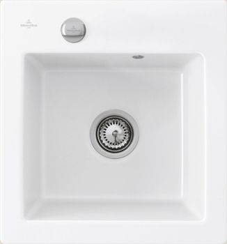 - VILLEROY&BOCH Subway XS Zlewozmywak do wbudowania, 47,5 x 51cm, biały z powłoką ceramicplus 678101R1 - 678101R1 - Łazienki Szydłowski
