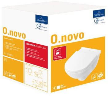 VILLEROY&BOCH O.Novo Muszla wisząca wc 49 x 36 cm w komplecie z deską wolnoopadającą kolor biały 5688H101 5688H101 od 