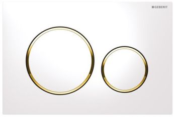 - GEBERIT Sigma 20 Przycisk spłukujący ,biały / złoty błyszczacy / biały 115882KK1 - 115.882.KK.1 OB - Łazienki Szydłowski