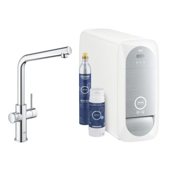- GROHE-Blue Home bateria kuchenna z funkcja filtra bez wyciaganej wylewki chrom 31454001 - 31454001 - Łazienki Szydłowski