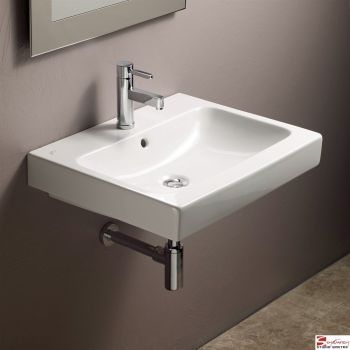  - GEBERIT iCon Umywalka 60 x 48,5 cm, z otworem, z przelewem, biała 124060000 - 124060000 - Łazienki Szydłowski