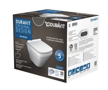  - DURAVIT DuraStyle Zestaw WC wiszący Compact Rimless 37x48 cm biały połysk 45710900A1 - 45710900A1 - Łazienki Szydłowski