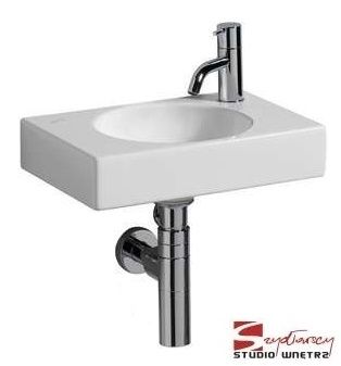  - GEBERIT PRECIOSA 2 Umywalka 40x28 cm, z otworem po prawej stronie, bez przelewu, biała z powloką keratect 273240600 - 273240600 - Łazienki Szydłowski