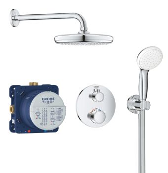 - GROHE-Grohtherm system prysznicowy Tempesta 210 z termostatem podtynkowym, 2 strumienie, chrom 34727000 - 34727000 - Łazienki Szydłowski