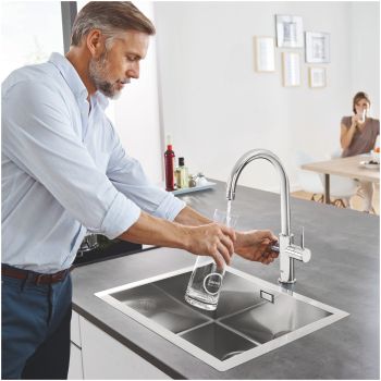 - GROHE-Blue Home bateria kuchenna z funkcją filtra i gazu chrom 31455001 - 31455001 - Łazienki Szydłowski