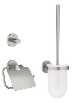 - GROHE-Essentials Zestaw akcesoriów łazienkowych 3 w 1 kolor stal nierdzewna 40407DC1 - 40407DC1 - Łazienki Szydłowski