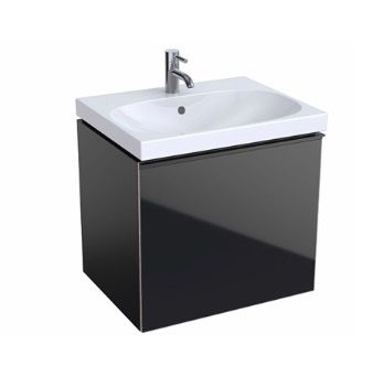  - GEBERIT Acanto Szafka pod umywalkę 59,5x53,5 cm korpus lakierowany czarny mat 500609161 - 500.609.16.1 - Łazienki Szydłowski