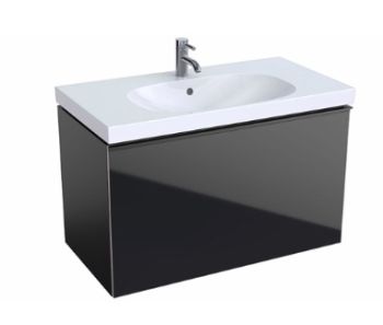  - GEBERIT Acanto Szafka pod umywalkę 89x53,5 cm, korpus lakierowany matowy, czarny 500612161 - 500.612.16.1 - Łazienki Szydłowski