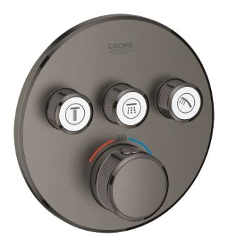 - GROHE-SmartControl Bateria termostatyczna do obsługi trzech wyjść wody kolor grafit szczotkowany 29121AL0 - 29121AL0 - Łazienki Szydłowski