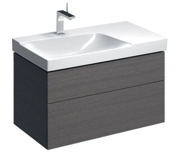 - GEBERIT Xeno2 Szafka pod umywalkę 90 cm lewa, 2 szuflady, szary mat płótno 500515431 - 500.515.43.1 - Łazienki Szydłowski