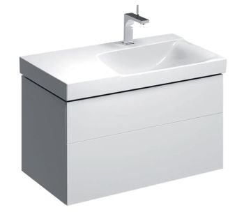 - GEBERIT Xeno2 Szafka pod umywalkę 90 cm prawa, 2 szuflady, biały połysk 500516011 - 500.516.01.1 - Łazienki Szydłowski