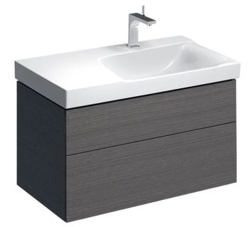 - GEBERIT Xeno2 Szafka pod umywalkę 90 cm prawa, 2 szuflady, szary mat płótno 500516431 - 500.516.43.1 - Łazienki Szydłowski