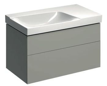 - GEBERIT Xeno2 Szafka pod umywalkę 90 cm lewa, 2 szuflady, ciepły szary mat 500515001 - 500.515.00.1 - Łazienki Szydłowski