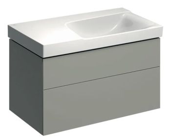 - GEBERIT Xeno2 Szafka pod umywalkę 90 cm prawa, 2 szuflady, ciepły szary mat 500516001 - 500.516.00.1 - Łazienki Szydłowski