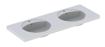  - GEBERIT Preciosa Umywalka podwójna 130 x 55 cm biała 133200000 - 133200000 - Łazienki Szydłowski