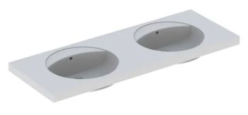  - GEBERIT Preciosa Umywalka podwójna B130, biała 133220000 - 133220000 - Łazienki Szydłowski