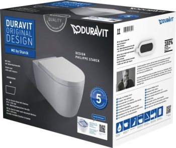  - DURAVIT ME by Starck Zestaw WC z miską wiszącą 37x57 cm Duravit Rimless biały połysk 45290900A1 - 45290900A1 - Łazienki Szydłowski