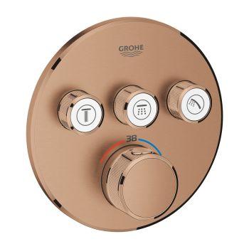 - GROHE-SmartControl Bateria termostatyczna do obsługi trzech wyjść wody brushed warm sunset 29121DL0 - 29121DL0 - Łazienki Szydłowski