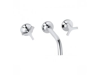 - KLUDI Nova Fonte Trzyotworowa bateria umywalkowa ścienna z pokrętłami, chrom 201440539 - 201440539 - Łazienki Szydłowski