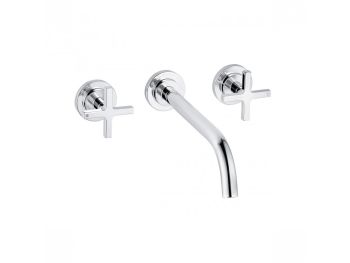  - KLUDI NOVA FONTE Trzyotworowa bateria umywalkowa ścienna z pokrętłami, chrom 201460520 - 201460520 - Łazienki Szydłowski