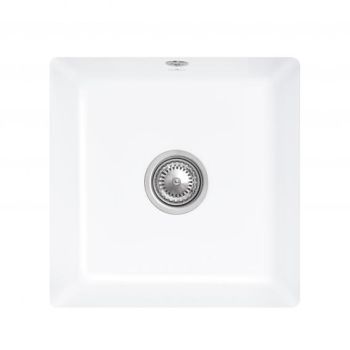  - VILLEROY&BOCH Subway 50 SU Zlewozmywak podblatowy 44 x 44cm, z korkiem automatycznym kolor biały z powłoką CeramicPlus 332502R1 - 332502R1 - Łazienki Szydłowski