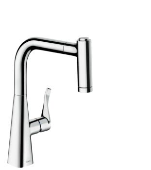 - HANSGROHE Metris bateria kuchenna z wyciąganą wylewką chrom 73800000 - 73800000 - Łazienki Szydłowski
