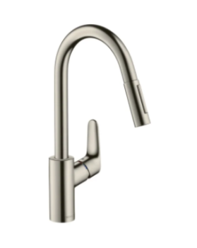  - HANSGROHE Focus bateria kuchenna 240 z wyciąganą wylewką, pod okienna kolor stal nierdzewna 73880800 - 73880800 OB - Łazienki Szydłowski