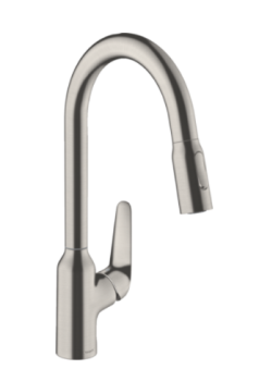 - HANSGROHE Focus bateria kuchenna 220 z wyciąganą wylewką, 2jet kolor stal nierdzewna 71820800 - 71820800 - Łazienki Szydłowski