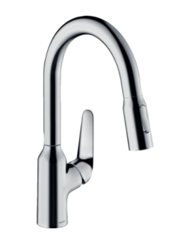 - HANSGROHE Focus bateria kuchenna 180 z wyciąganą wylewką, 2jet, chrom 71821000 - 71821000 - Łazienki Szydłowski