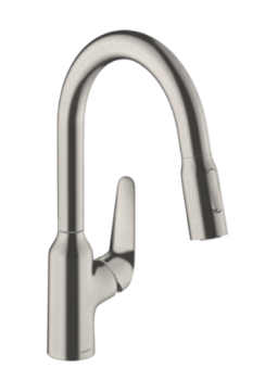 - HANSGROHE Focus bateria kuchenna 180 z wyciąganą wylewką, 2jet, kolor stal nierdzewna 71821800 - 71821800 - Łazienki Szydłowski