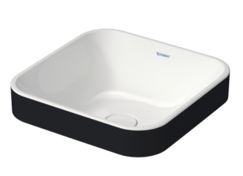  - DURAVIT Happy D.2 Plus umywalka stawiana 40x40 cm, kolor wnętrza biały, kolor zewnętrzny antracyt mat z powłoką Wondergliss 23594061001 - 23594061001 - Łazienki Szydłowski