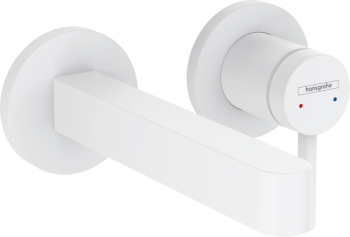  - HANSGROHE Finoris bateria umywalkowa ścienna z krótką wylewką 16,8 cm biały mat 76051700 - 76051700 - Łazienki Szydłowski