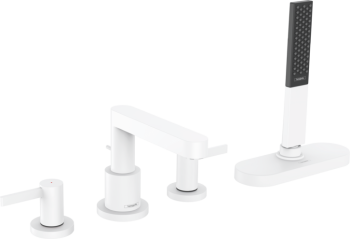 - HANSGROHE Finoris 4-otworowa bateria wannowa, na brzeg wanny biały mat 76444700 - 76444700 - Łazienki Szydłowski