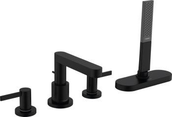 - HANSGROHE Finoris 4-otworowa bateria wannowa, na brzeg wanny czarny mat 76444670 - 76444670 - Łazienki Szydłowski