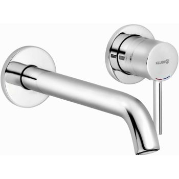 - KLUDI BOZZ Bateria ścienna z wylewką 23 cm chrom 382450576 - 382450576 - Łazienki Szydłowski