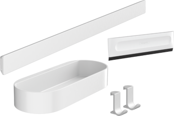 - HANSGROHE WallStoris Zestaw akcesoriów łazienkowych z półką biały mat 27967700 - 27967700 - Łazienki Szydłowski