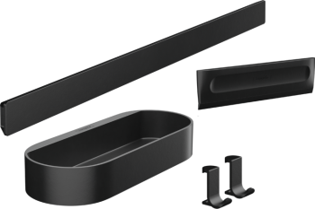 - HANSGROHE WallStoris zestaw akcesoriów łazienkowych z półką czarny mat 27967670 - 27967670 - Łazienki Szydłowski