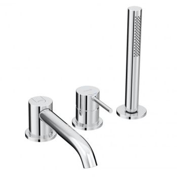 - KLUDI BOZZ bateria wannowa trzyotworowa chrom 384480576 - 384480576 - Łazienki Szydłowski