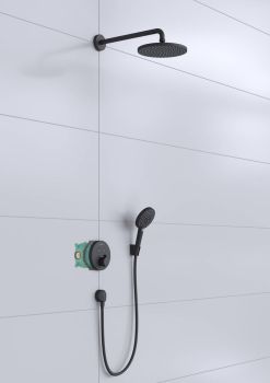 - HANSGROHE Raindance S System prysznicowy 240 1 jet PowderRain z ShowerSelect S czarny mat 27959670 - 27959670 - Łazienki Szydłowski