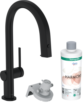 - HANSGROHE Aqittura M91 bateria kuchenna czarny mat 76800670 - 76800670 - Łazienki Szydłowski