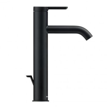  - DURAVIT C.1 Jednouchwytowa bateria umywalkowa L, z korkiem automatycznym, czarny mat C11030001046 - C11030001046 - Łazienki Szydłowski