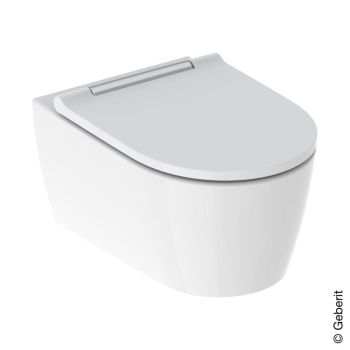  - GEBERIT ONE zestaw wc 54 x 37 cm kolor biały mat, panel dekoracyjny chrom z powłoka keratec 500202JT1 - 500.202.JT.1 - Łazienki Szydłowski