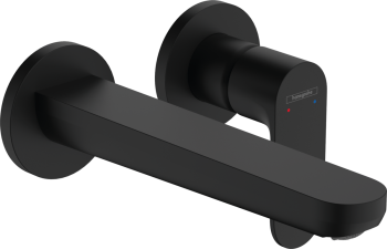  - HANSGROHE Rebris S, bateria umywalkowa ścienna z wylewką 20 cm, czarny mat 72528670 - 72528670 - Łazienki Szydłowski