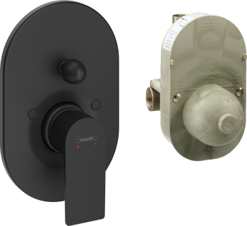 - HANSGROHE Rebris E zestaw bateria wannowo- natryskowa czarny mat 72458670 - 72458670 - Łazienki Szydłowski