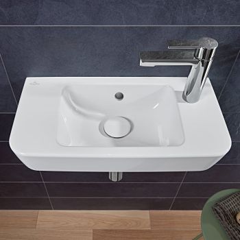  - Villeroy&Boch O.novo umywalka 50 x 25 cm z przelewem i otworem z prawej strony biała 4342R501 - 4342R501 - Łazienki Szydłowski