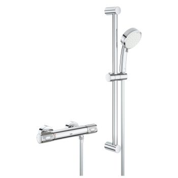 - GROHE-Grohtherm 1000 Performance Bateria prysznicowa z termostatem, z zestawem prysznicowym chrom 34834000 - 34834000 - Łazienki Szydłowski